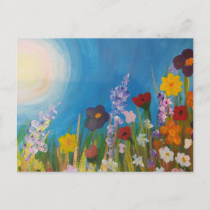 Cartão Postal Um campo de flores silvestres