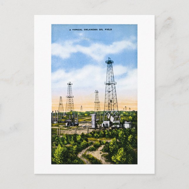 Cartão Postal Um Campo De Petróleo De Oklahoma Típico (Frente)