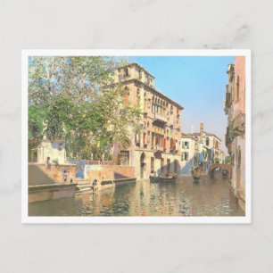 Cartão Postal Um Canal em Veneza, Martin Rico y Ortega Pintura