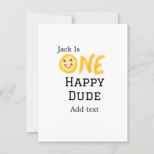 Cartão Postal Um cara feliz aniversário feliz smiley amarelo 
