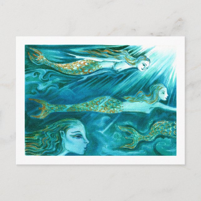 Cartão Postal Um Cardume de Sereias nada por perto (Frente)