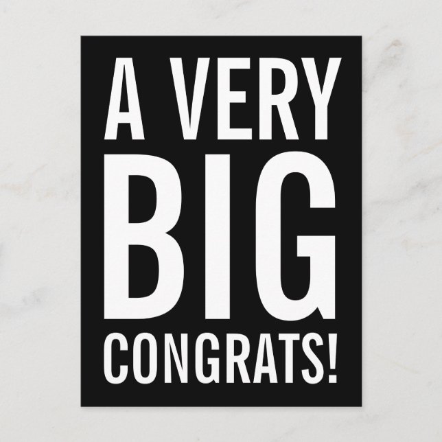 Cartão Postal Um Cartão-Postal De Parabéns Muito Grande (Frente)