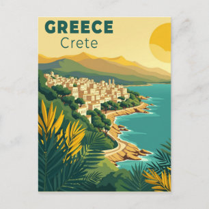 Cartão Postal Um Cartaz de Viagem Clássico Nostálgico – Grécia C