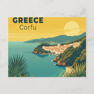 Cartão Postal Um Cartaz de Viagem Clássico Nostálgico – Grécia C