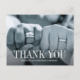 Cartão Postal Um Casamento de Fotos Simples e Elegante Obrigado