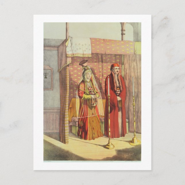 Cartão Postal Um Casamento judeu, gravado por Charles Parsons, 1 (Frente)