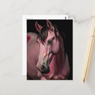 Cartão Postal Um Cavalo Rosa