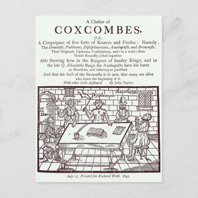 Cartão Postal Um Cluster de Coxcombes' de John Taylor (Frente)