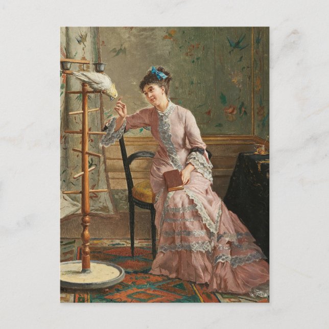 Cartão Postal Um Cockatoo | Gustave Léonard de Jonghe (Frente)