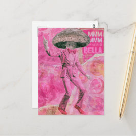 Cartão Postal Um cogumelo bella dançante retrô rosa bobo