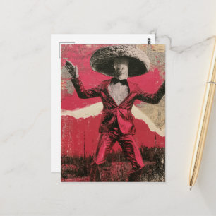 Cartão Postal Um cogumelo bobo dançante retrô