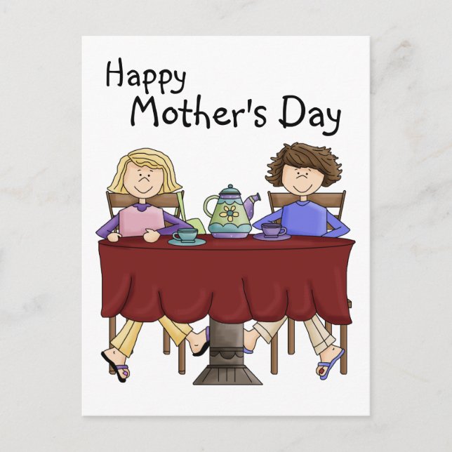 Cartão Postal Um copo do chá para minha mamã - personalizada (Frente)