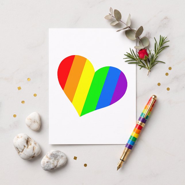 Cartão Postal Um coração em cores de arco-íris (Criador carregado)