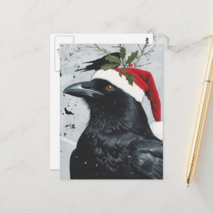 Cartão Postal Um Corvo de Natal Fofo