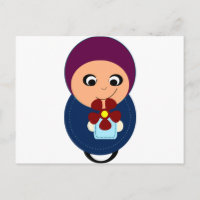 Um desenho animado de hijab hijabi roxo, menina mu