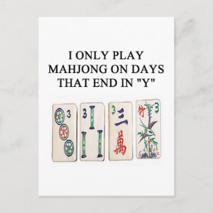 Cartão Postal um design engraçado de mahjong