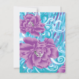 Cartão Postal Um design têxtil vibrante com roxo e turq