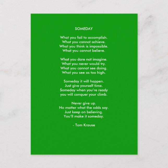 Cartão Postal Um dia (Frente)