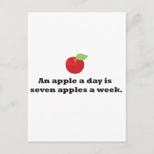 Cartão Postal Um dia Apple A é 7 maçãs por semana