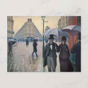 Cartão Postal Um dia chuvoso em Paris por Gustave Caillebotte