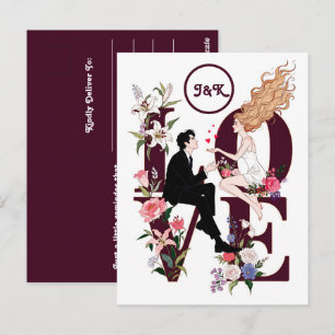 Cartão Postal Um Dia dos Namorados romântico personalizado