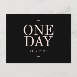 Cartão Postal Um dia - Inspirador cita metas cor-de-rosa pretas