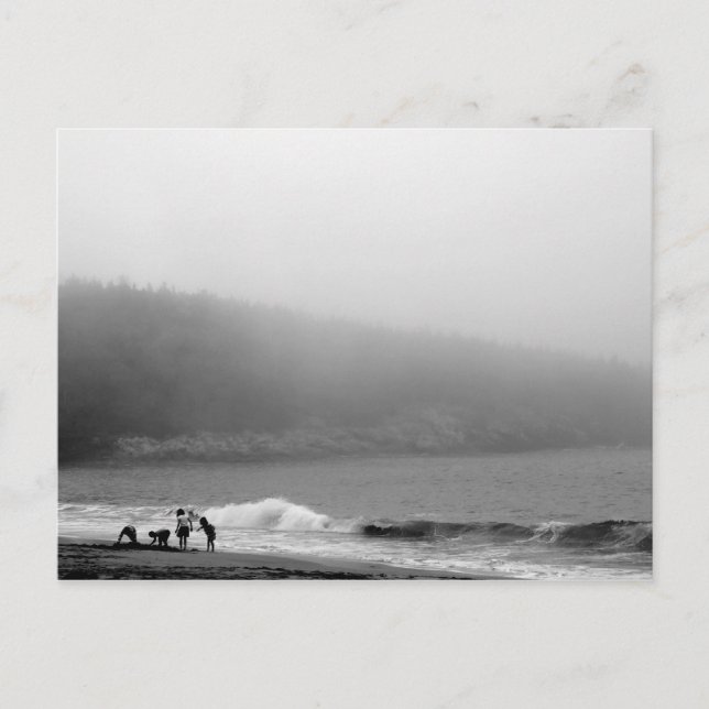 Cartão Postal Um Dia na Praia - Maine (Frente)