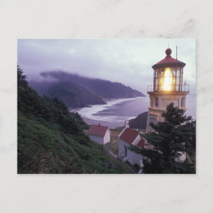 Cartão Postal Um dia nebuloso na costa de Oregon no Heceta