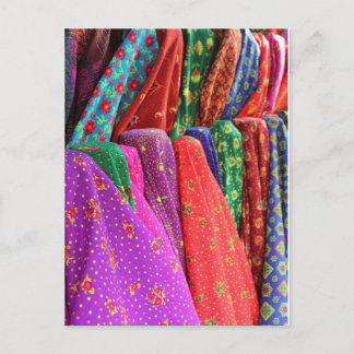 Cartão Postal Um dia no mercado tecido