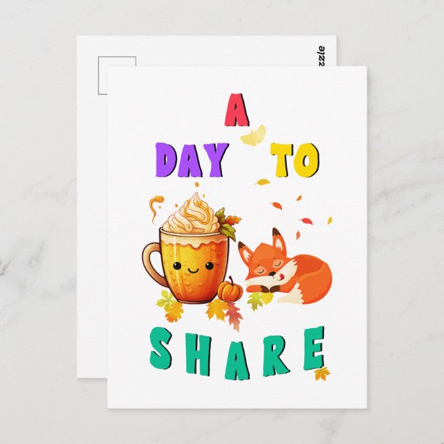 Cartão Postal Um Dia Para Compartilhar Botânica De Carvalho Gink (Frente/Verso)