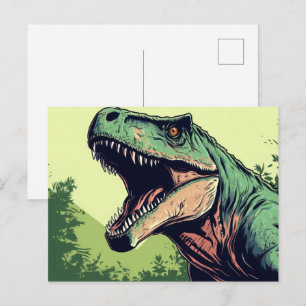 Cartão Postal Um dinossauro rugindo