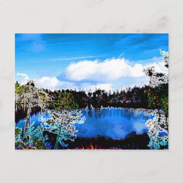 Cartão Postal Um dos lagos da Finlândia (Frente)