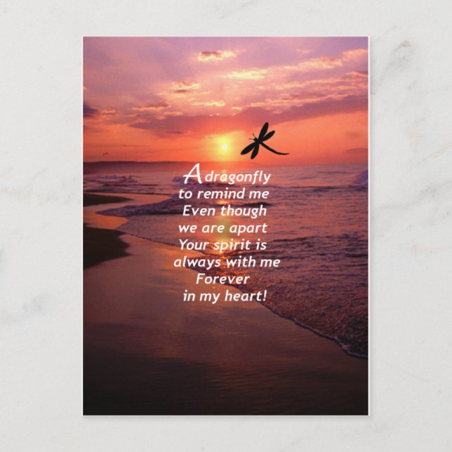 Cartão Postal Um Dragonfly para me lembrar (Frente)