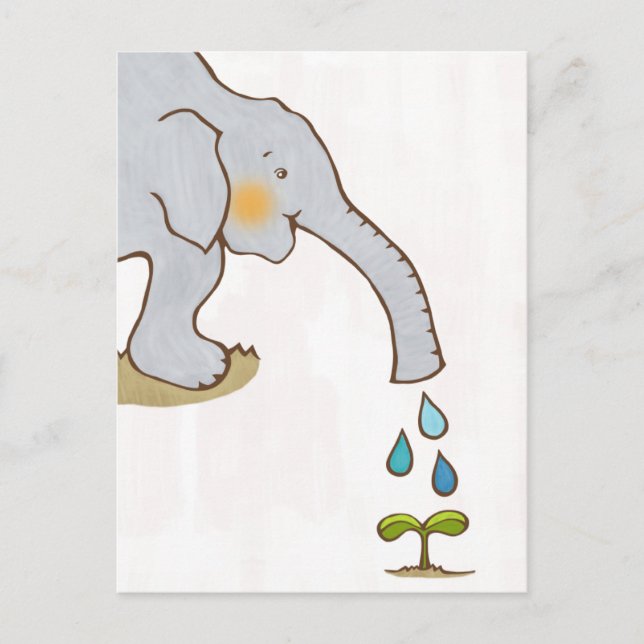 Cartão Postal Um Elefante Feliz (Frente)
