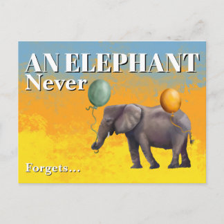 Cartão Postal Um Elefante Nunca Esquece