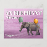 Cartão Postal Um Elefante Nunca Esquece