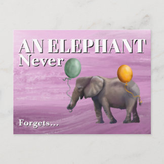 Cartão Postal Um Elefante Nunca Esquece