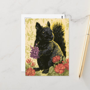 Cartão Postal Um esquilo preto lindo