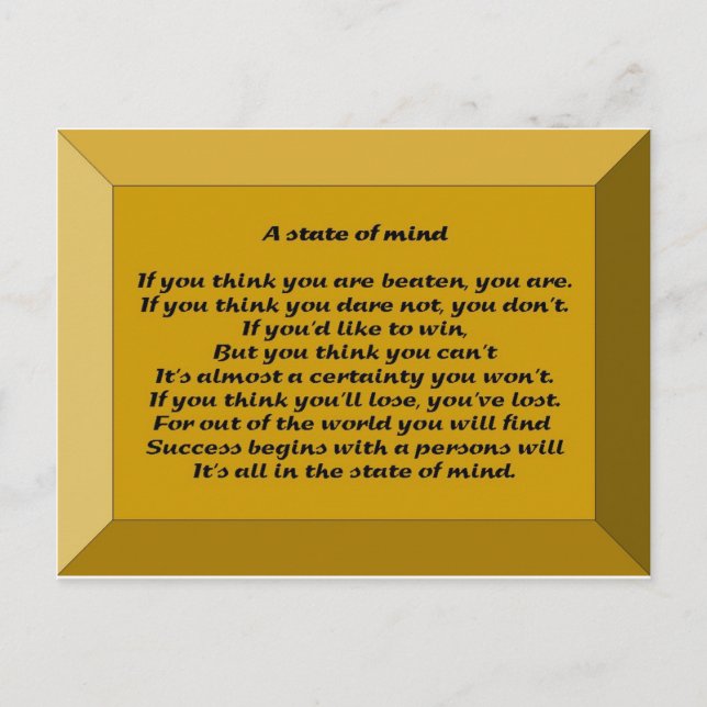 Cartão Postal Um Estado de espírito (Frente)