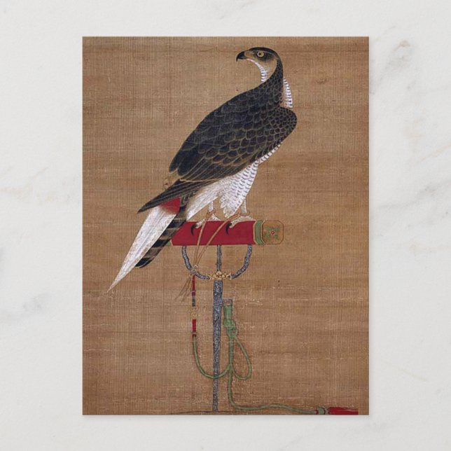 Cartão Postal Um Falcão - Pergaminho Coreano do Século XVI (Frente)
