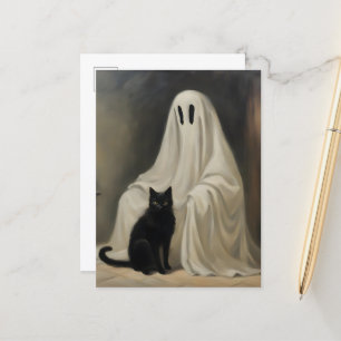 Cartão Postal Um Fantasma e um Gato Negro