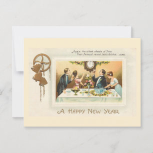 Cartão Postal Um Feliz ano novo, Vintage de 1910 inspirado