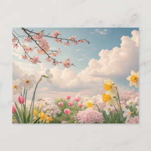 Cartão Postal Um Fundo Floral de Primavera