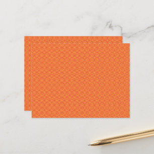 Cartão Postal um fundo laranja e amarelo com pequenos quadrados