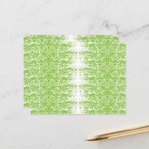 Cartão Postal um fundo verde e branco com pequenos pontos