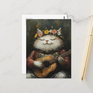 Cartão Postal Um Gatinho Musical Adorável