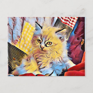 Cartão Postal Um gatinho Ragdoll