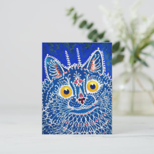 Cartão Postal Um gato em estilo gótico por Louis Wain 