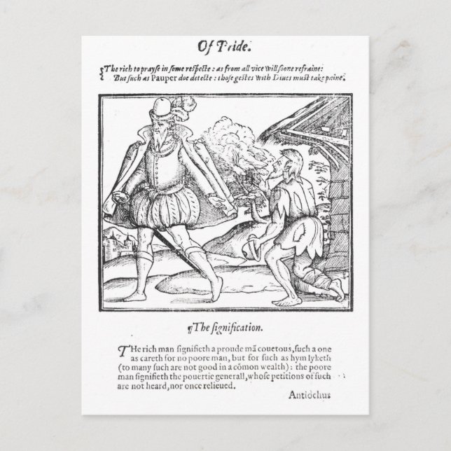 Cartão Postal Um Homem Rico Gira um Mendigo Arruinado (Frente)