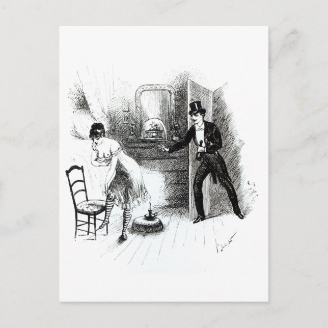 Cartão Postal Um homem visitando uma prostituta (Frente)
